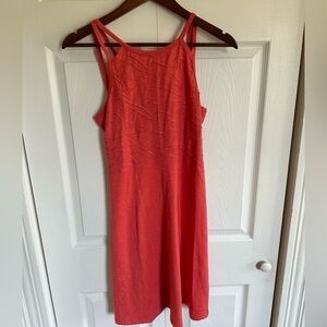Toad and Co Dress Size S Coral Sleeveless Sundress Bright Happy Cotton Organic